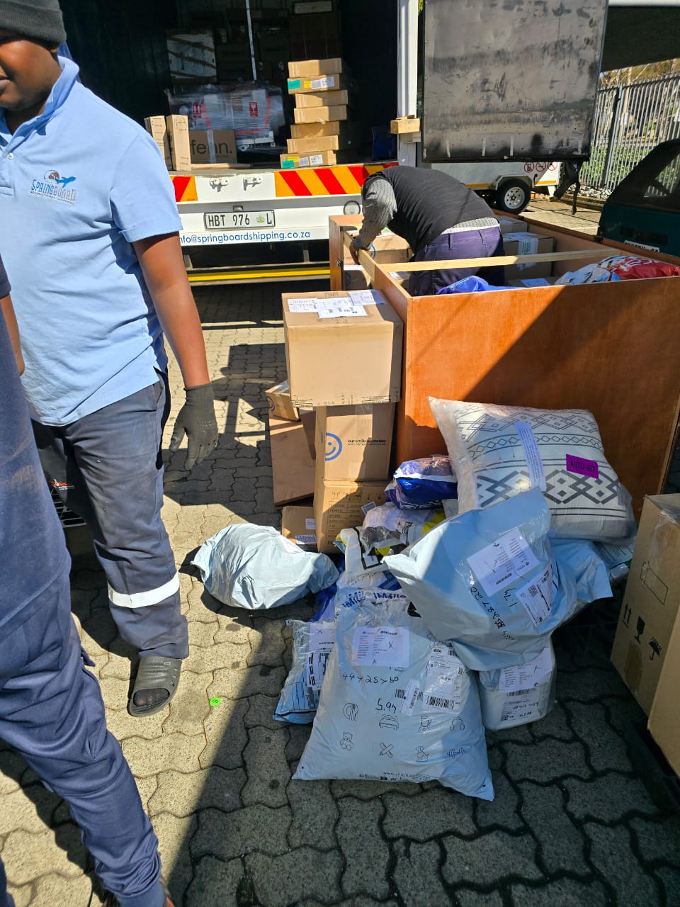 Cargo being checked and documented for Bureau Veritas pre-shipment inspection