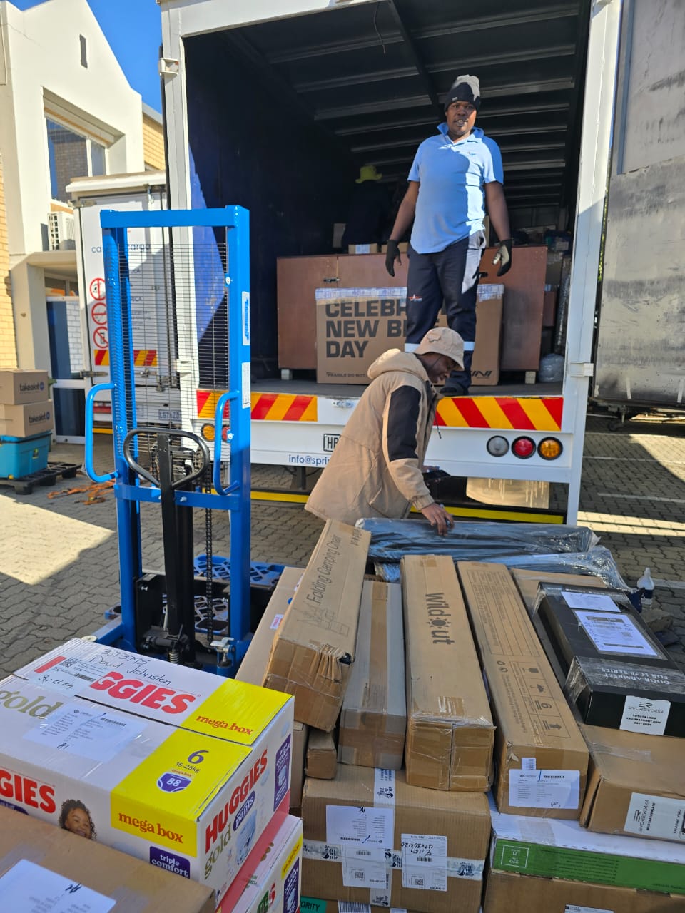 Goods being received at the Springboard depot